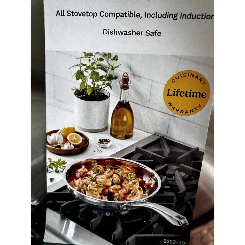 Cuisinart 8‎ Inch Cooking Pan Classic Stainless Steel Skillet Kitchen New